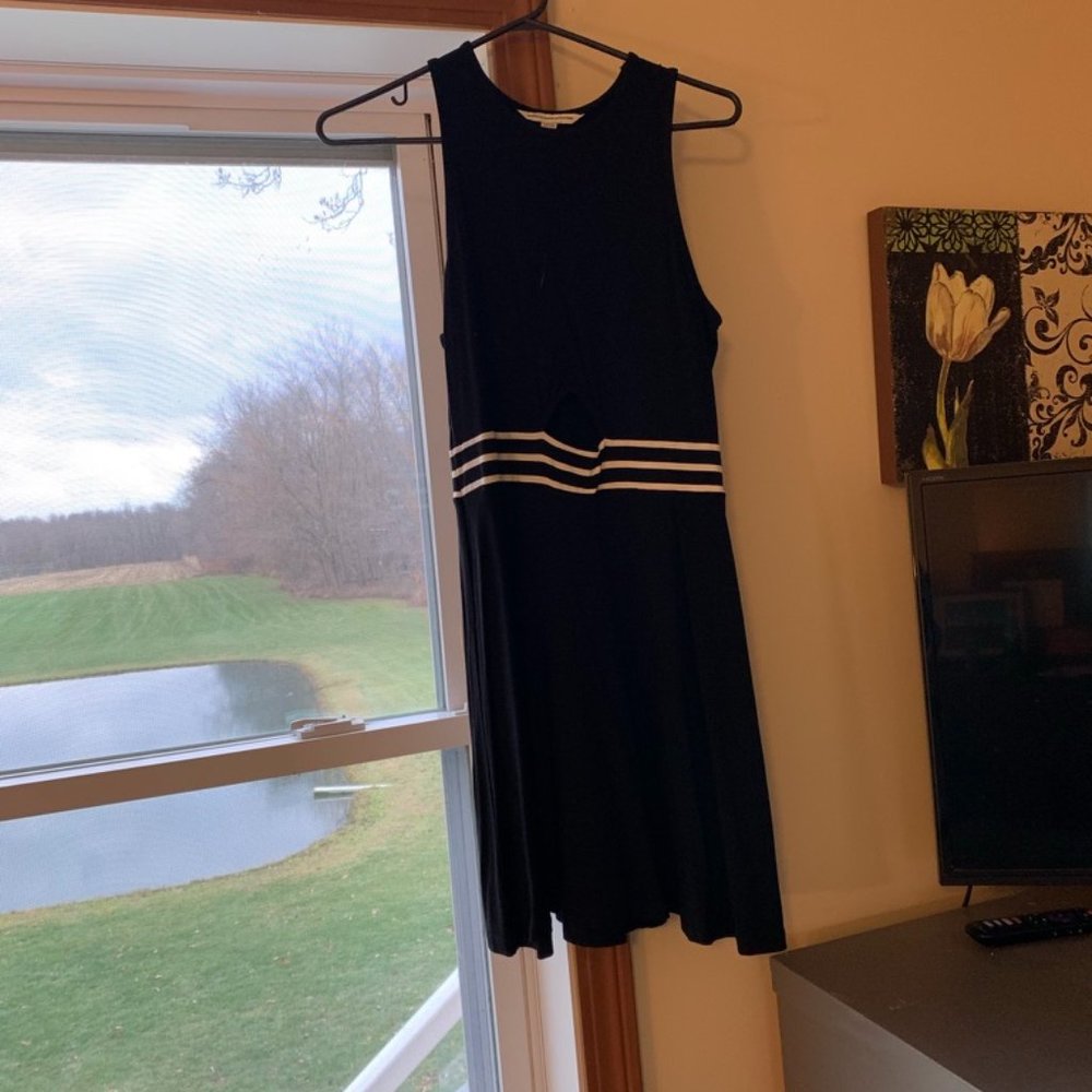 Black and white cut out tank top dress
